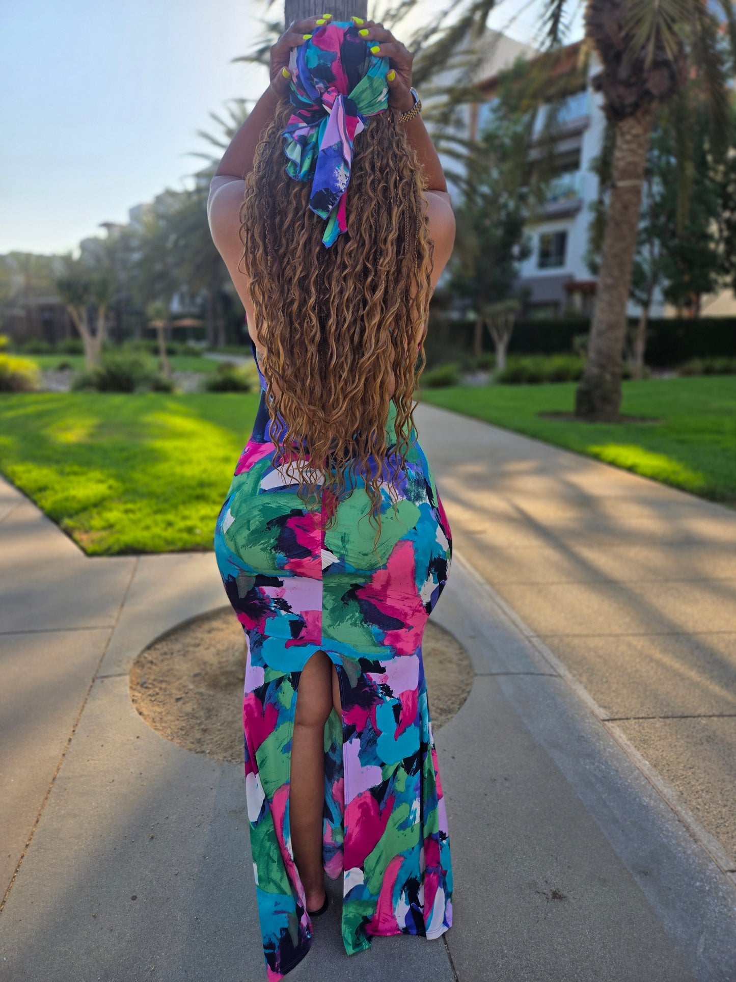 Paradise Maxi Dress w/Head Wrap