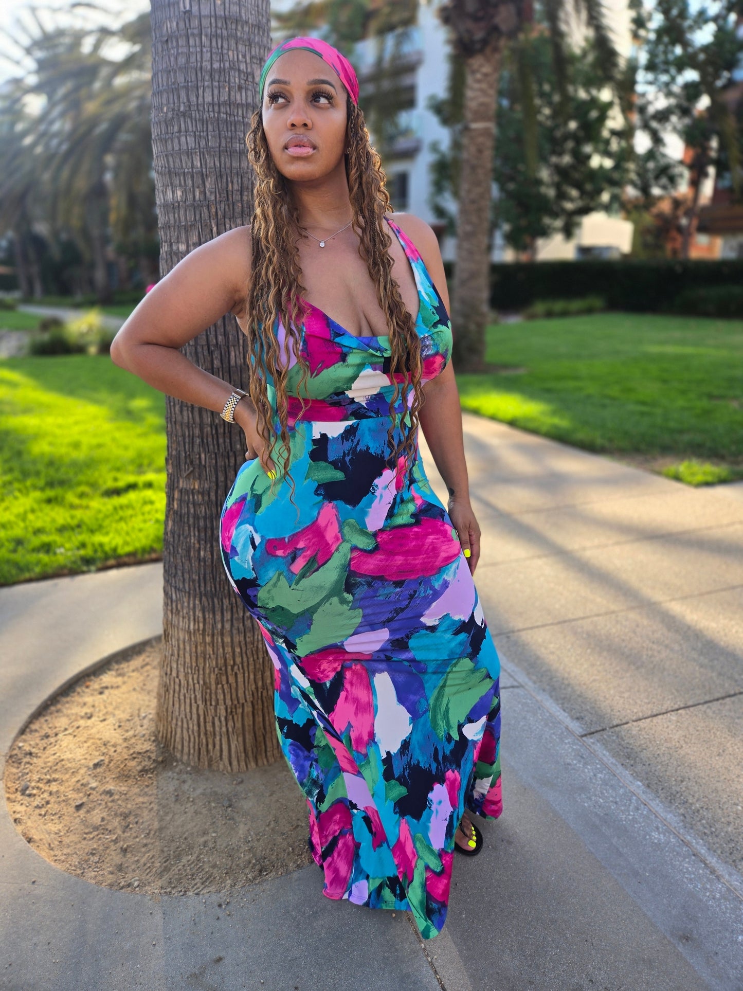 Paradise Maxi Dress w/Head Wrap