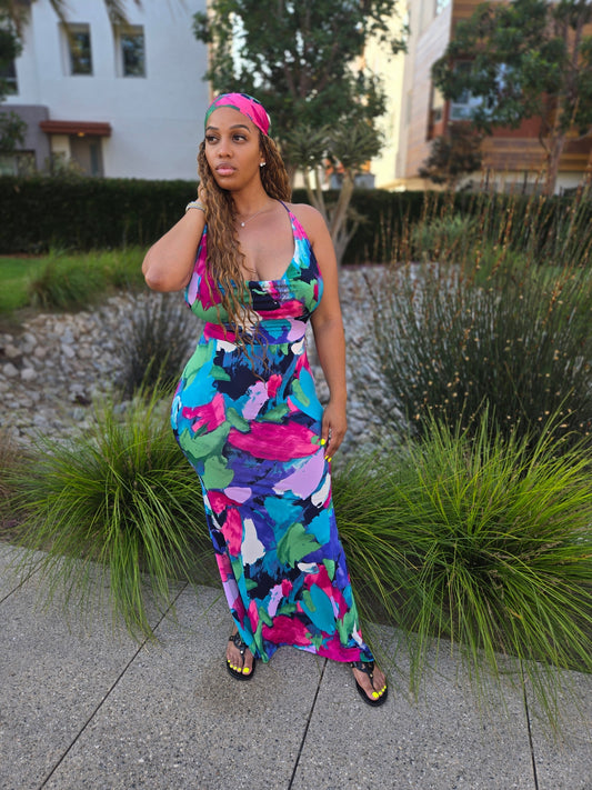 Paradise Maxi Dress w/Head Wrap