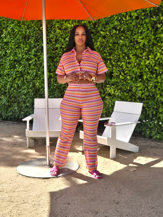 "Toya" Crop Top & Pants Set